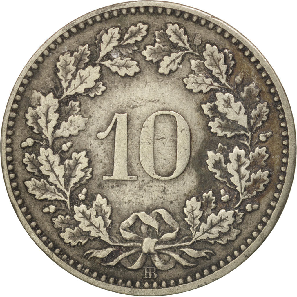 Switzerland, 10 Rappen, 1850, Bern, EF(40-45), Billon, KM:6