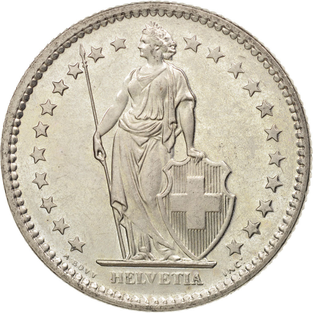 Moneta, Szwajcaria, 2 Francs, 1979, Bern, MS(63), Miedź-Nikiel, KM:21a.1