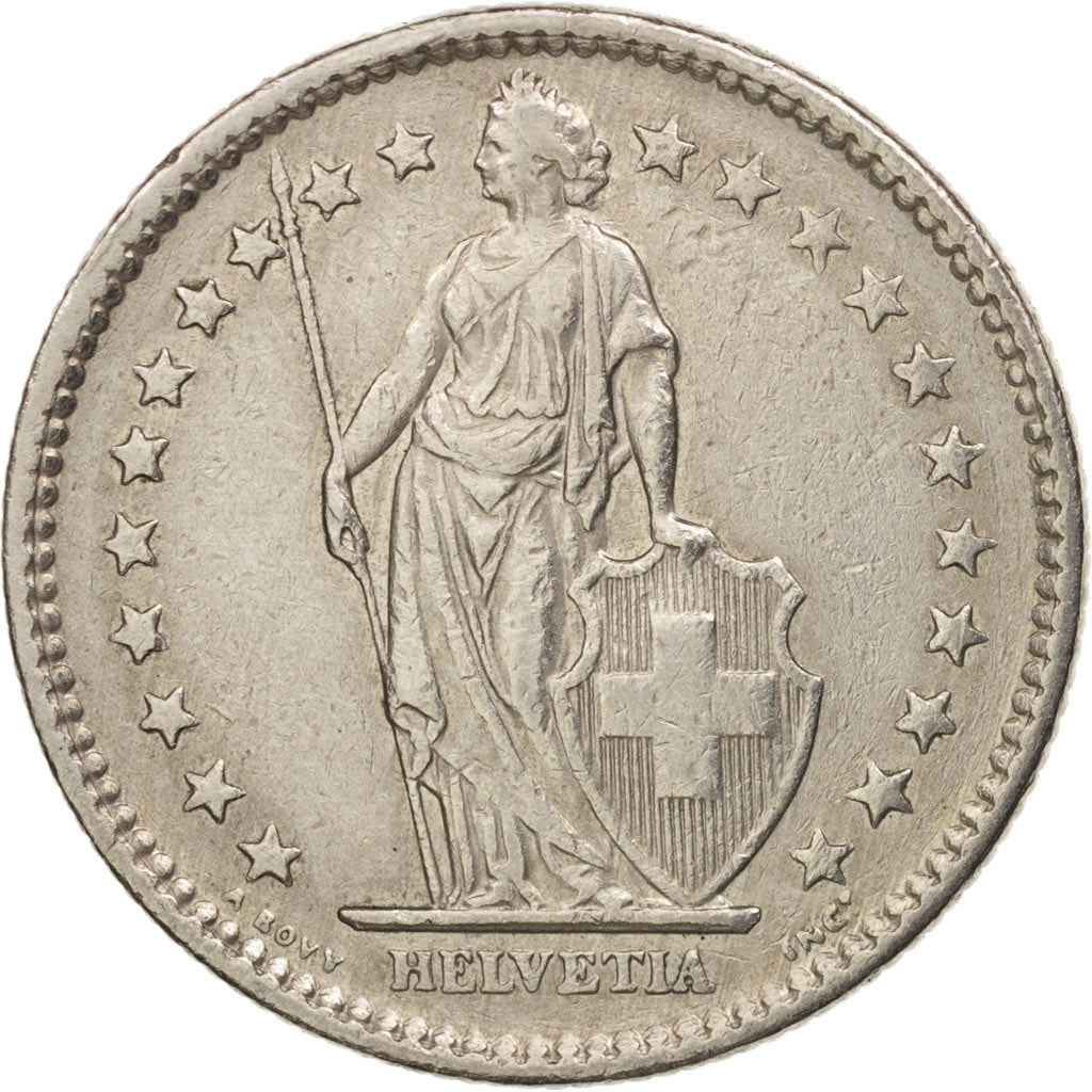 Switzerland, 2 Francs, 1977, Bern, VF(30-35), Copper-nickel, KM:21a.1