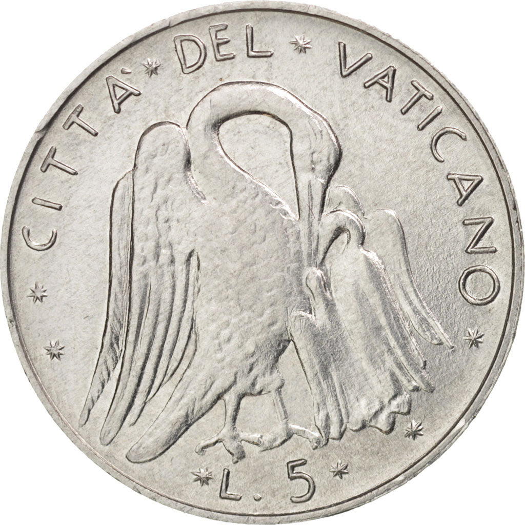 Coin, VATICAN CITY, Paul VI, 5 Lire, 1977, Roma, MS(60-62), Aluminum, KM:118