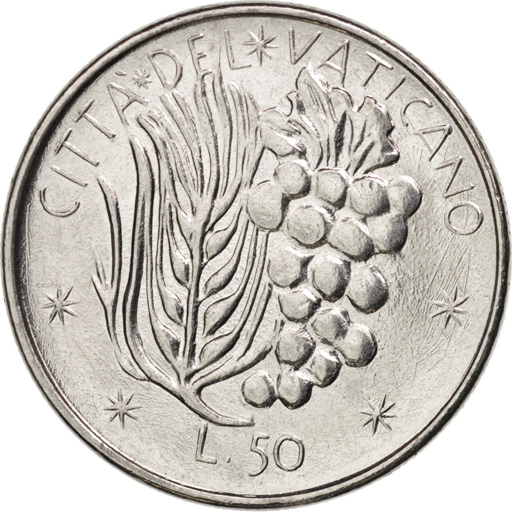 Coin, VATICAN CITY, Paul VI, 50 Lire, 1977, Roma, MS(60-62), Stainless Steel