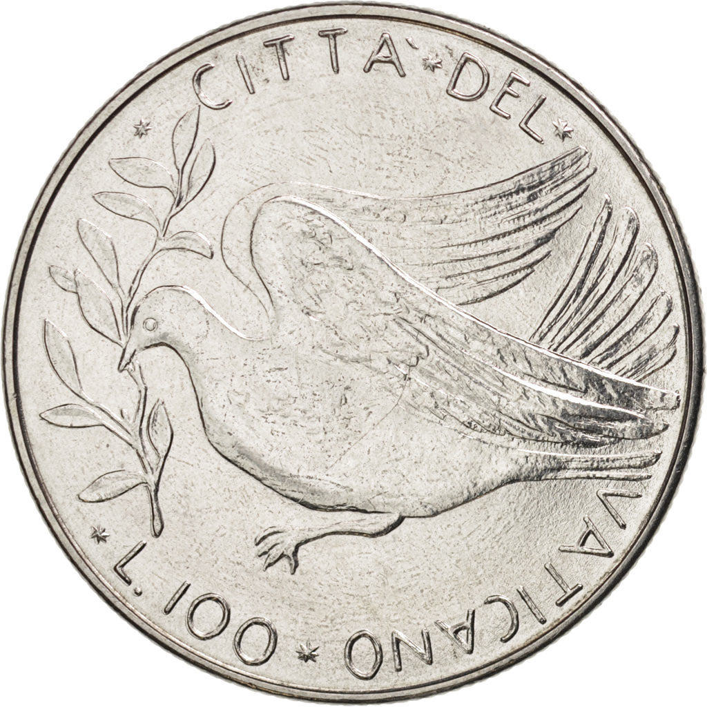 Moneta, CITTÀ DEL VATICANO, Paul VI, 100 Lire, 1977, Roma, BB+, Acciaio