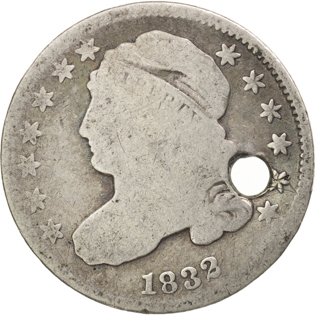 United States, Liberty Cap Dime, Dime, 1832, U.S. Mint, Philadelphia, G(4-6)
