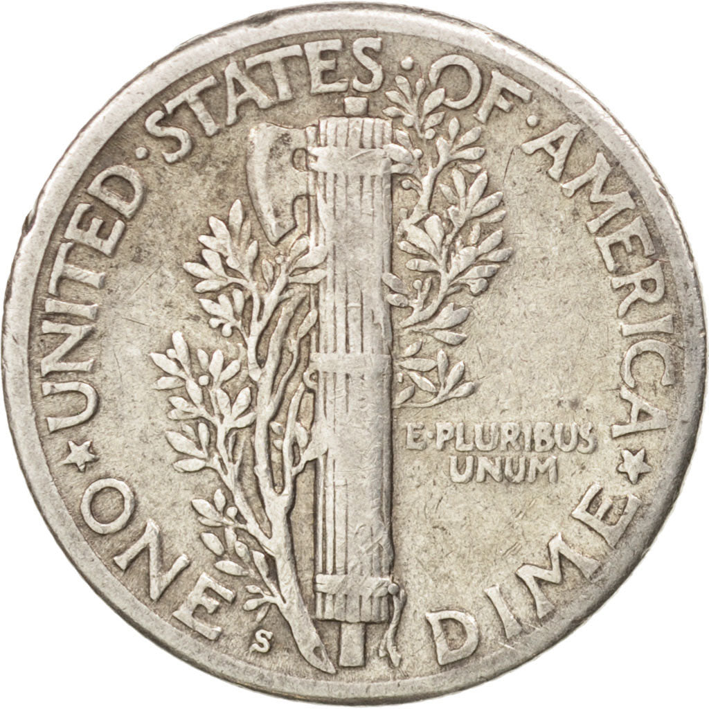 United States, Mercury Dime, Dime, 1925, U.S. Mint, San Francisco, VF(30-35)