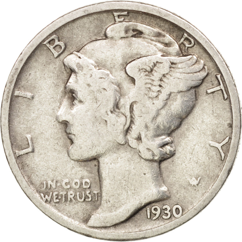 United States, Mercury Dime, Dime, 1930, U.S. Mint, Philadelphia, VF(20-25)
