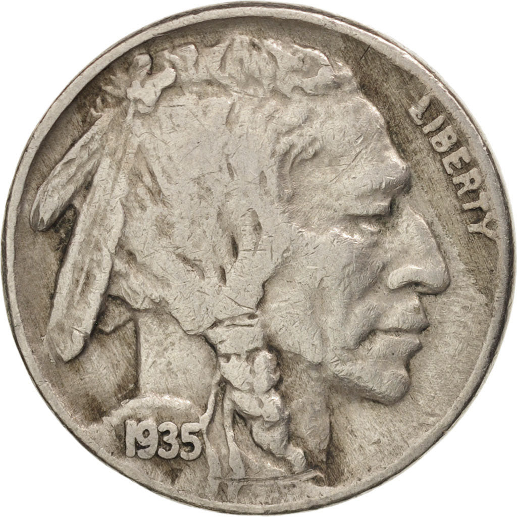 United States, Buffalo Nickel, 5 Cents, 1935, U.S. Mint, Philadelphia