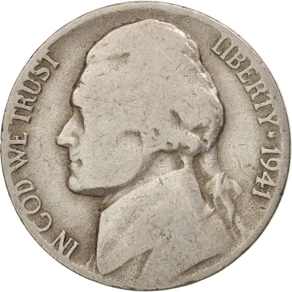 United States, Jefferson Nickel, 5 Cents, 1941, U.S. Mint, Denver, VF(20-25)