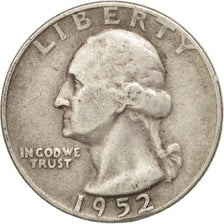 États-Unis, Washington Quarter, Quarter, 1952, U.S. Mint, Denver, TB, Argent