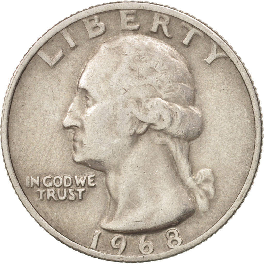 Coin, United States, Washington Quarter, Quarter, 1968, U.S. Mint, Philadelphia