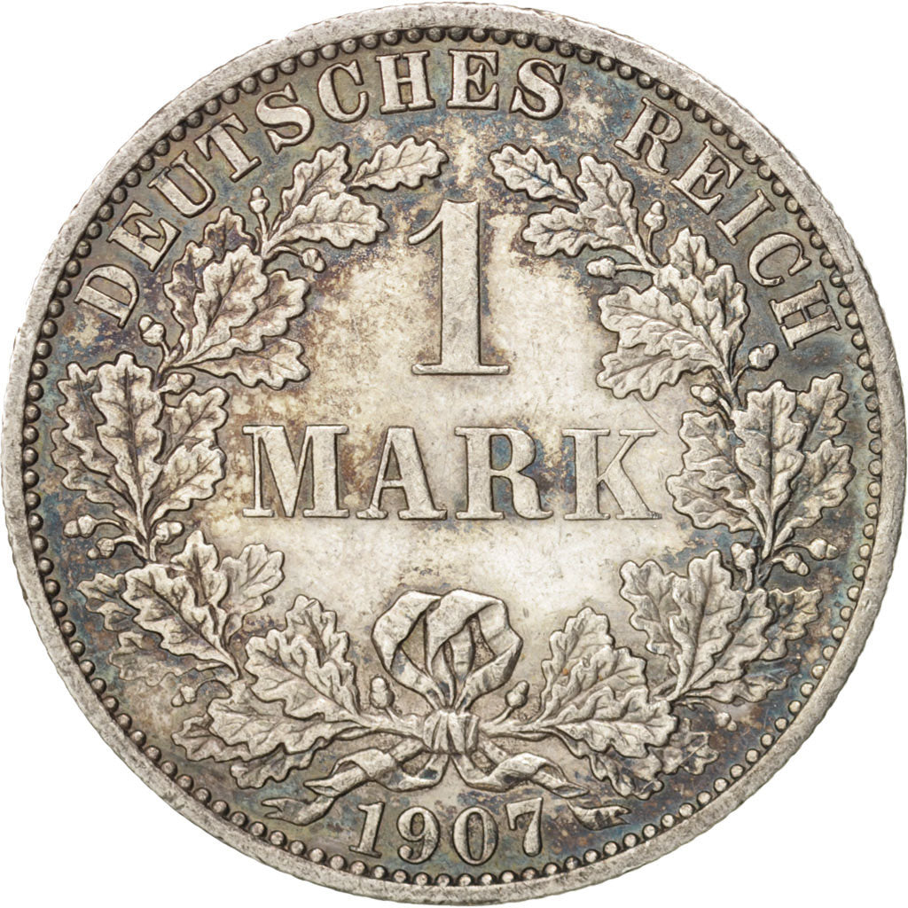 GERMANY - EMPIRE, Wilhelm II, Mark, 1907, Berlin, MS(63), Silver, KM:14