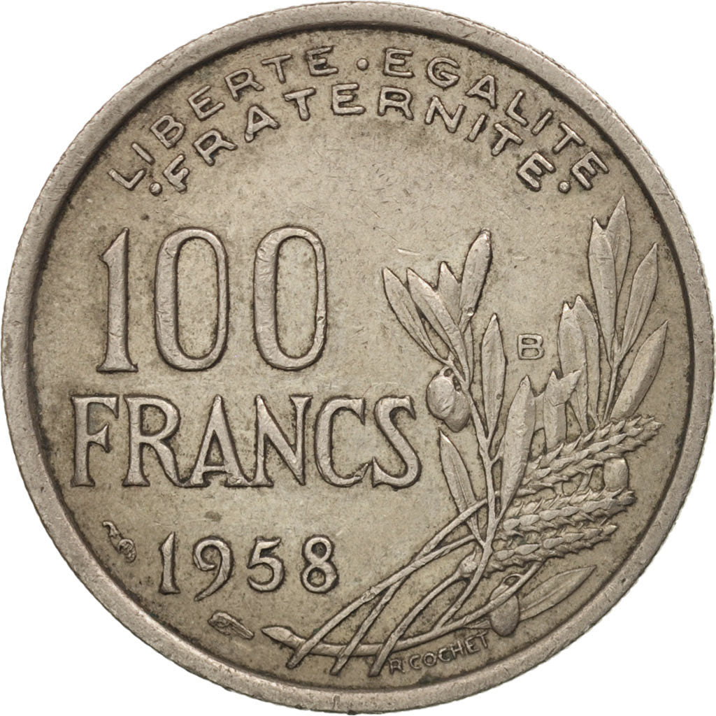 Coin, France, Cochet, 100 Francs, 1958, Beaumont le Roger, VF(30-35)