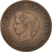 France, Cérès, 5 Centimes, 1872, Paris, VF(30-35), Bronze, KM:821.1