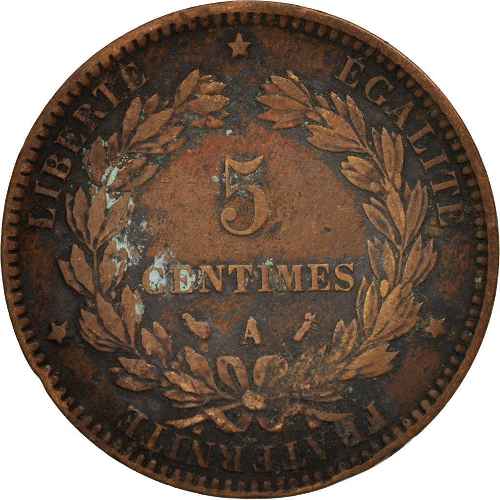 France, Cérès, 5 Centimes, 1893, Paris, VF(20-25), Bronze, KM:821.1