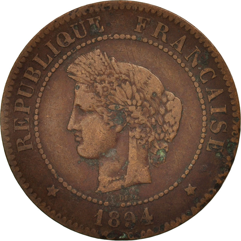 France, Cérès, 5 Centimes, 1894, Paris, VF(20-25), Bronze, KM:821.1