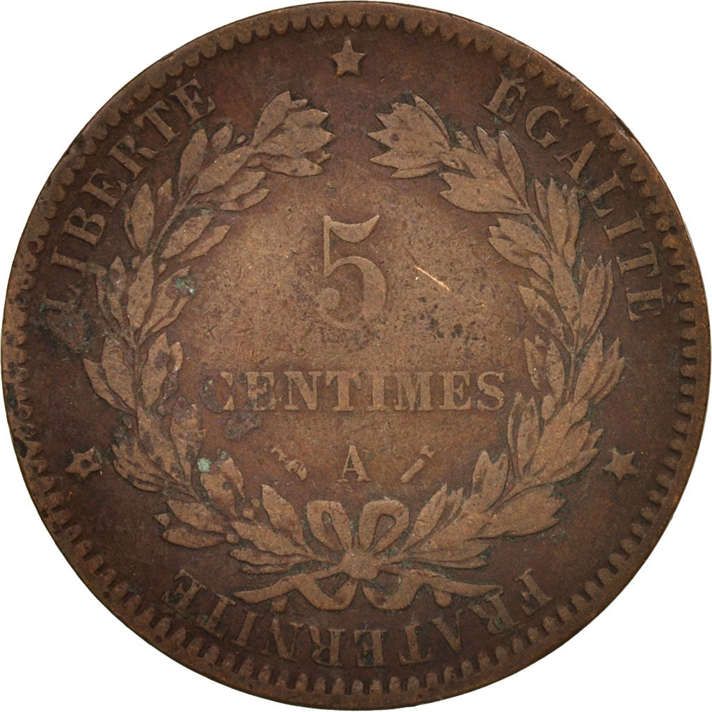 France, Cérès, 5 Centimes, 1894, Paris, VF(20-25), Bronze, KM:821.1