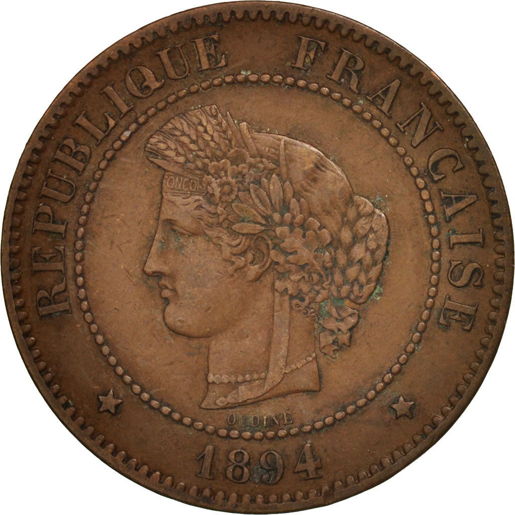 France, Cérès, 5 Centimes, 1894, Paris, AU(50-53), Bronze, KM:821.1