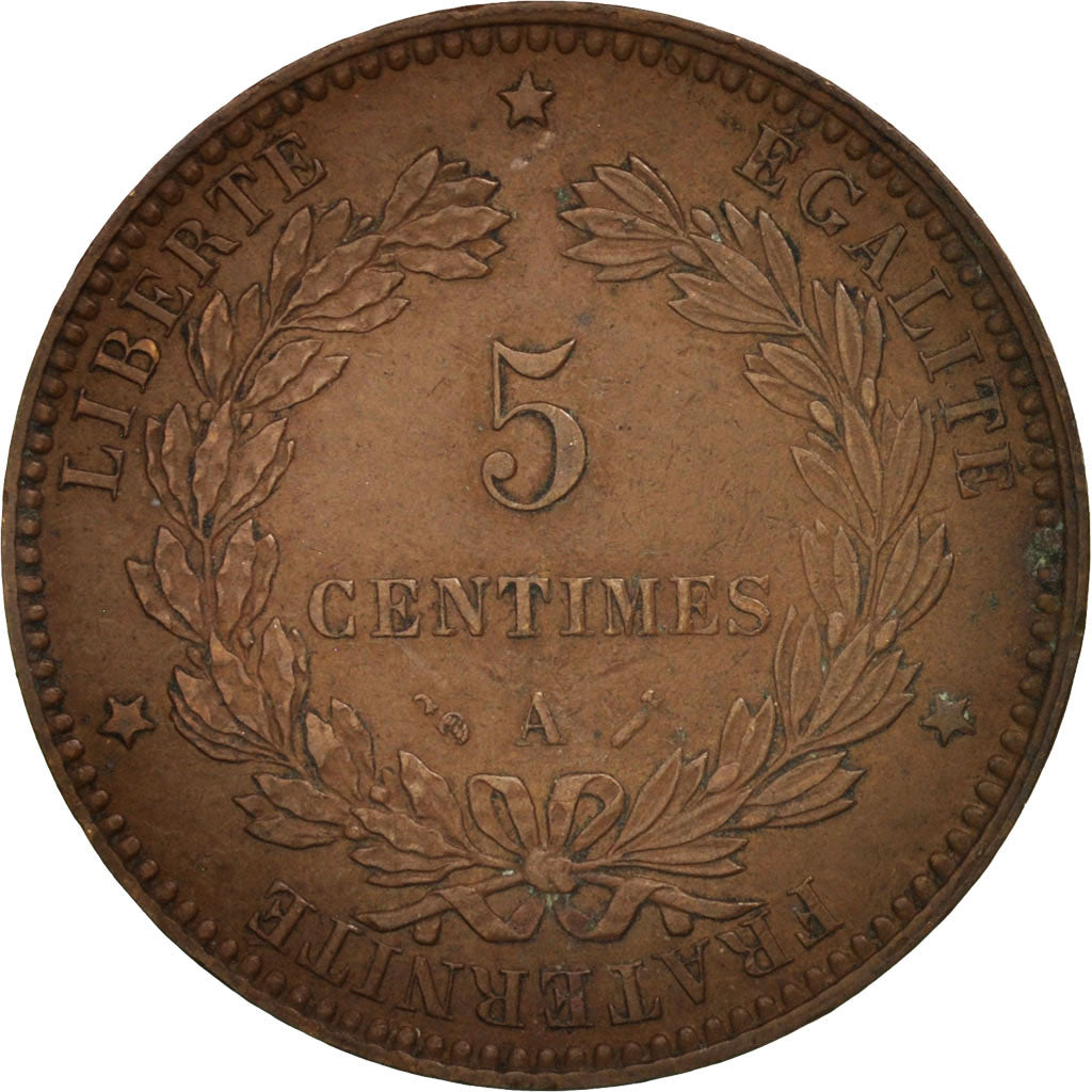 France, Cérès, 5 Centimes, 1894, Paris, AU(50-53), Bronze, KM:821.1