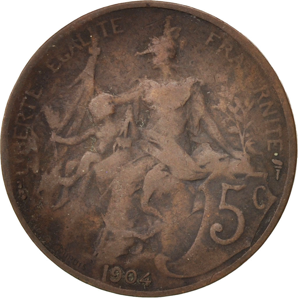 Coin, France, Dupuis, 5 Centimes, 1904, Paris, VF(20-25), Bronze, KM:842