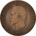Francia, Napoleon III, Napoléon III, 10 Centimes, 1863, Paris, B+, Bronzo, K...
