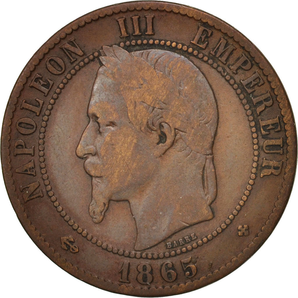 Coin, France, Napoleon III, Napoléon III, 10 Centimes, 1865, Strasbourg
