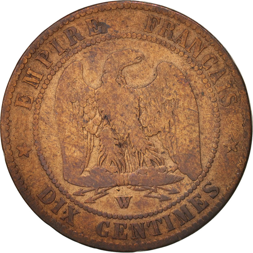 Coin, France, Napoleon III, Napoléon III, 10 Centimes, 1855, Lille, VG(8-10)