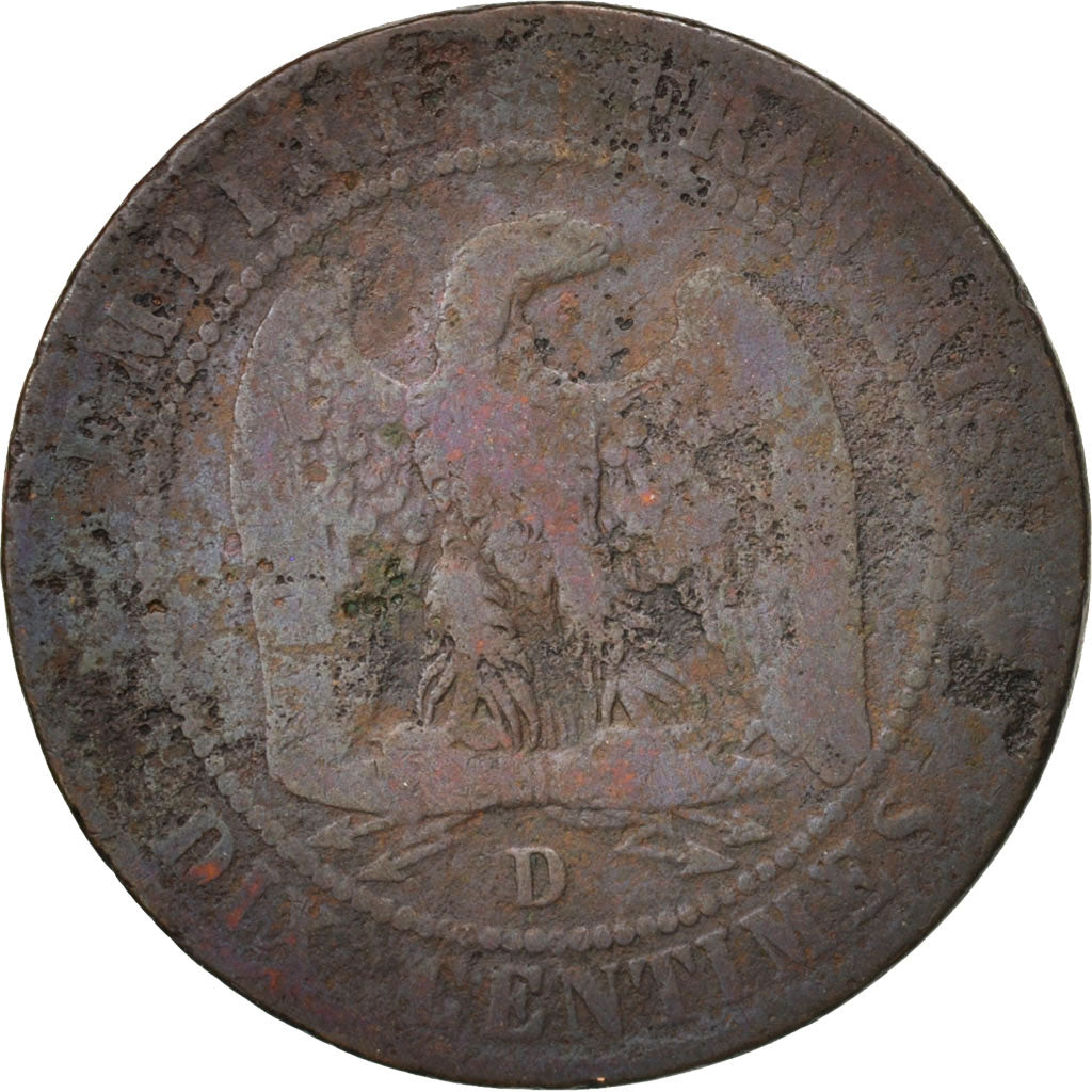 Moneta, Francja, Napoleon III, Napoléon III, 10 Centimes, 1856, Lyon, G(4-6)