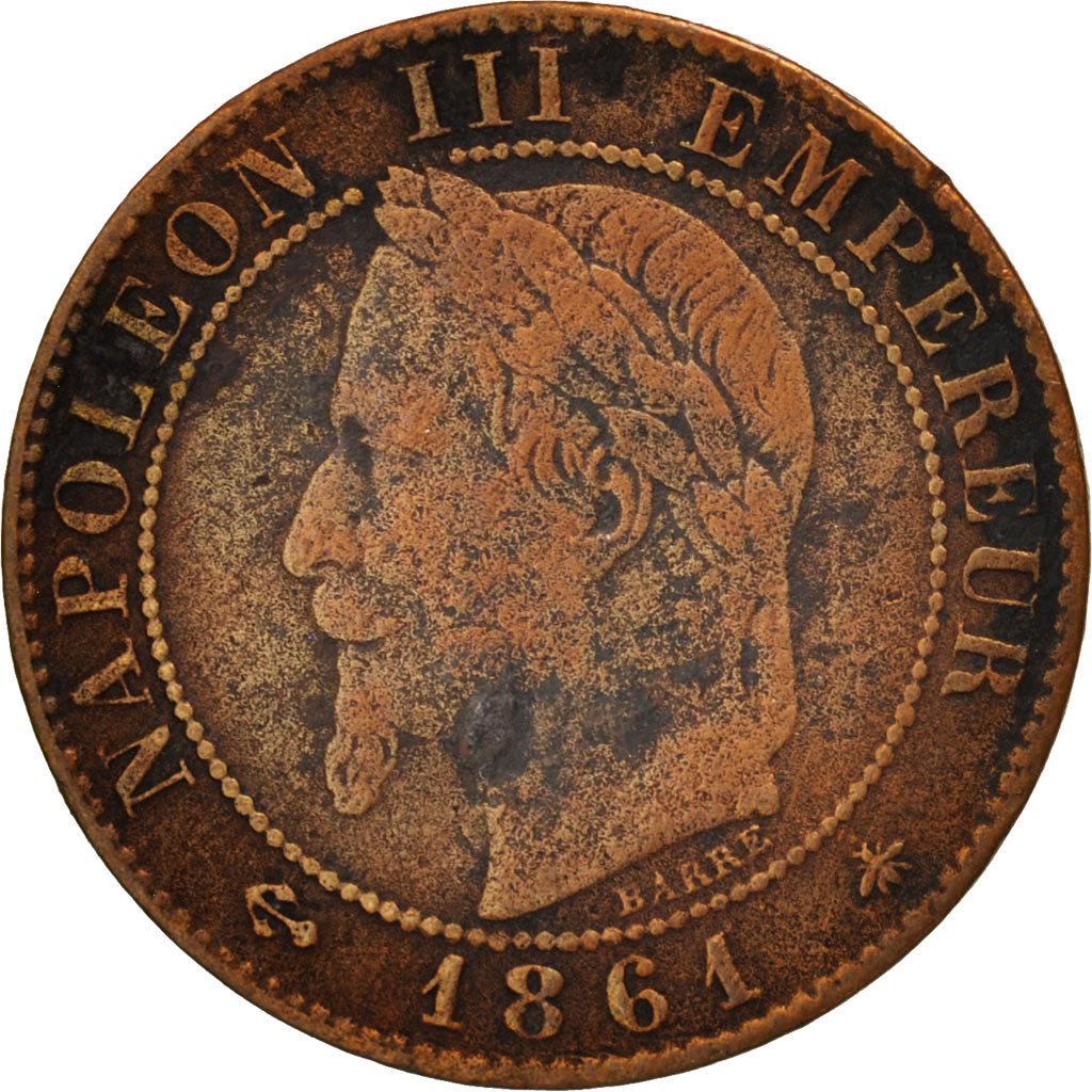 Frankreich, Centime, 1861, Paris, VF(30-35), Bronze, KM:795.1, Gadoury:87