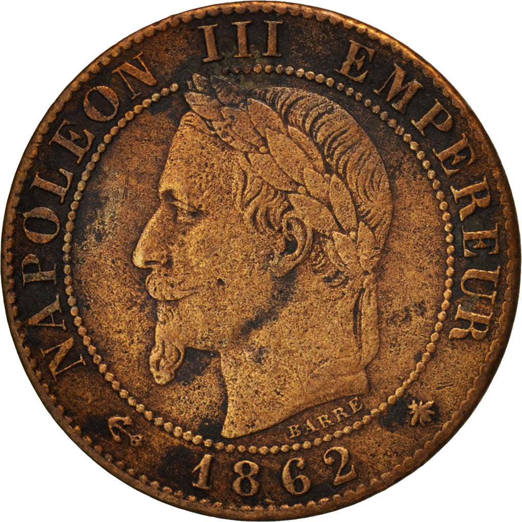Francia, Napoleon III, Napoléon III, Centime, 1862, Paris, BB, Bronzo, KM:79...