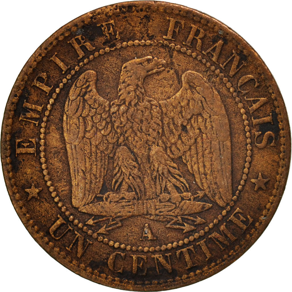 Francia, Napoleon III, Napoléon III, Centime, 1862, Paris, BB, Bronzo, KM:79...