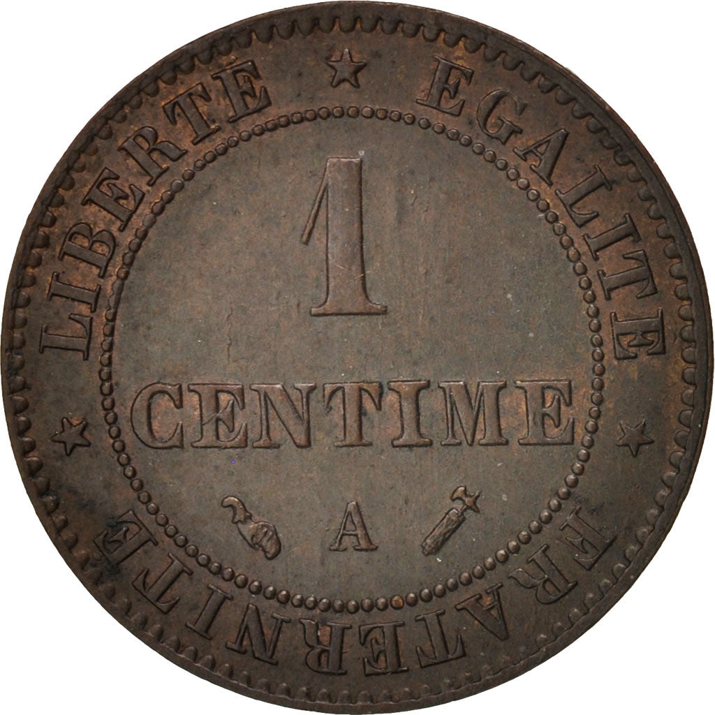 France, Cérès, Centime, 1896, Paris, AU(50-53), Bronze, KM:826.1, Gadoury:88