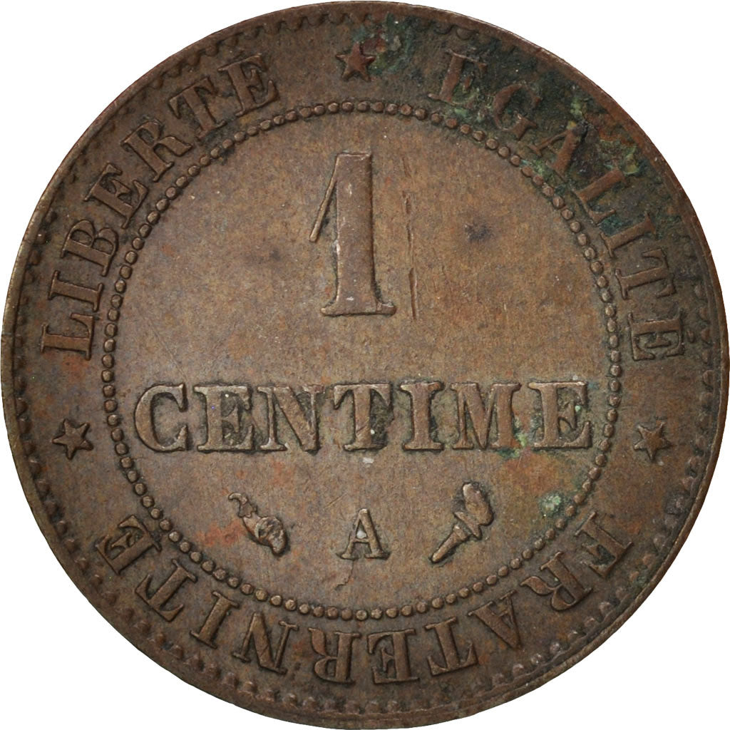 Frankreich, Cérès, Centime, 1897, Paris, AU(50-53), Bronze, KM:826.1, Gadou...