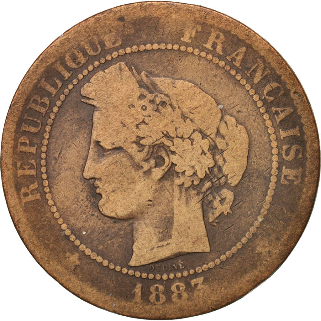 France, Cérès, 10 Centimes, 1883, Paris, F(12-15), Bronze, KM:815.1