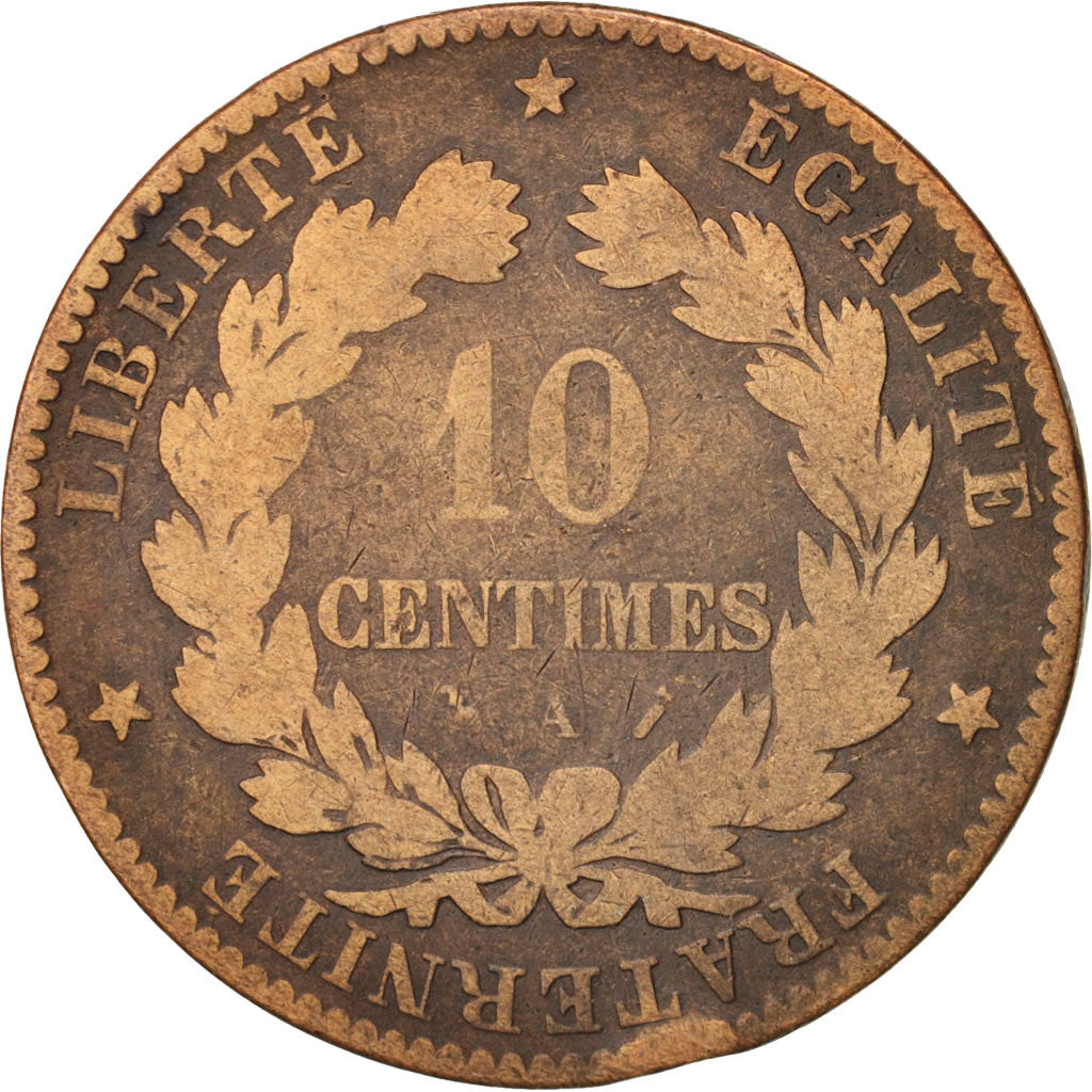 France, Cérès, 10 Centimes, 1883, Paris, F(12-15), Bronze, KM:815.1