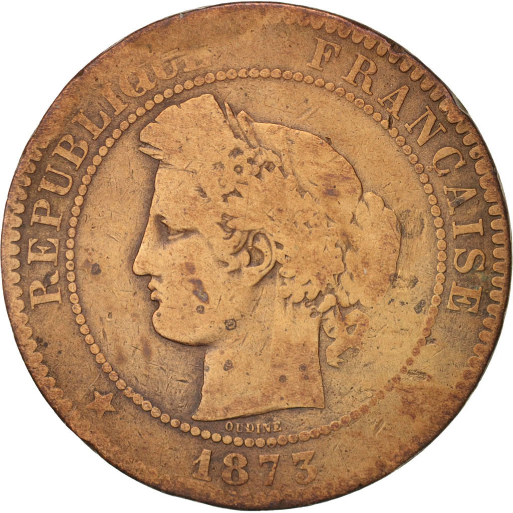 Coin, France, Cérès, 10 Centimes, 1873, Paris, VG(8-10), Bronze, KM:815.1