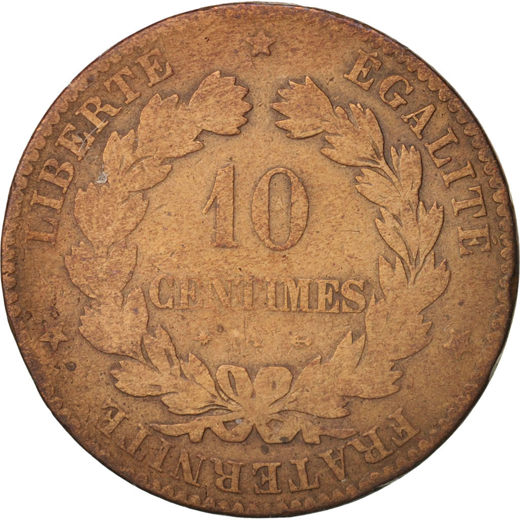Coin, France, Cérès, 10 Centimes, 1873, Paris, VG(8-10), Bronze, KM:815.1
