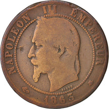 Coin, France, Napoleon III, Napoléon III, 10 Centimes, 1863, Paris, VG(8-10)