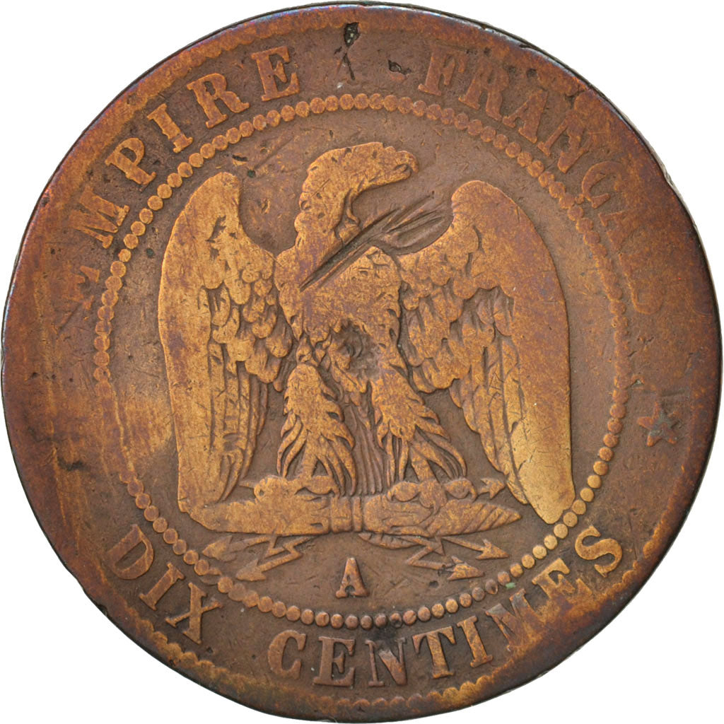 Coin, France, Napoleon III, Napoléon III, 10 Centimes, 1863, Paris, VG(8-10)