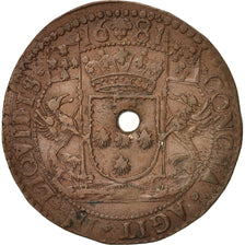 Netherlands, Token, Spanish Netherlands, Charles II, Bruxelles, 1681, AU(50-53)