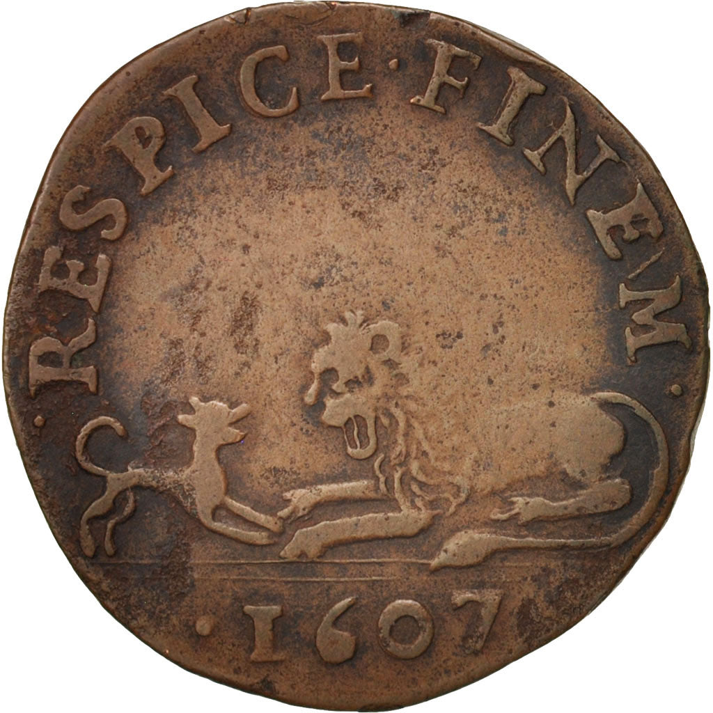 Netherlands, Token, Spanish Netherlands, Albert et Elisabeth, Anvers, 1607