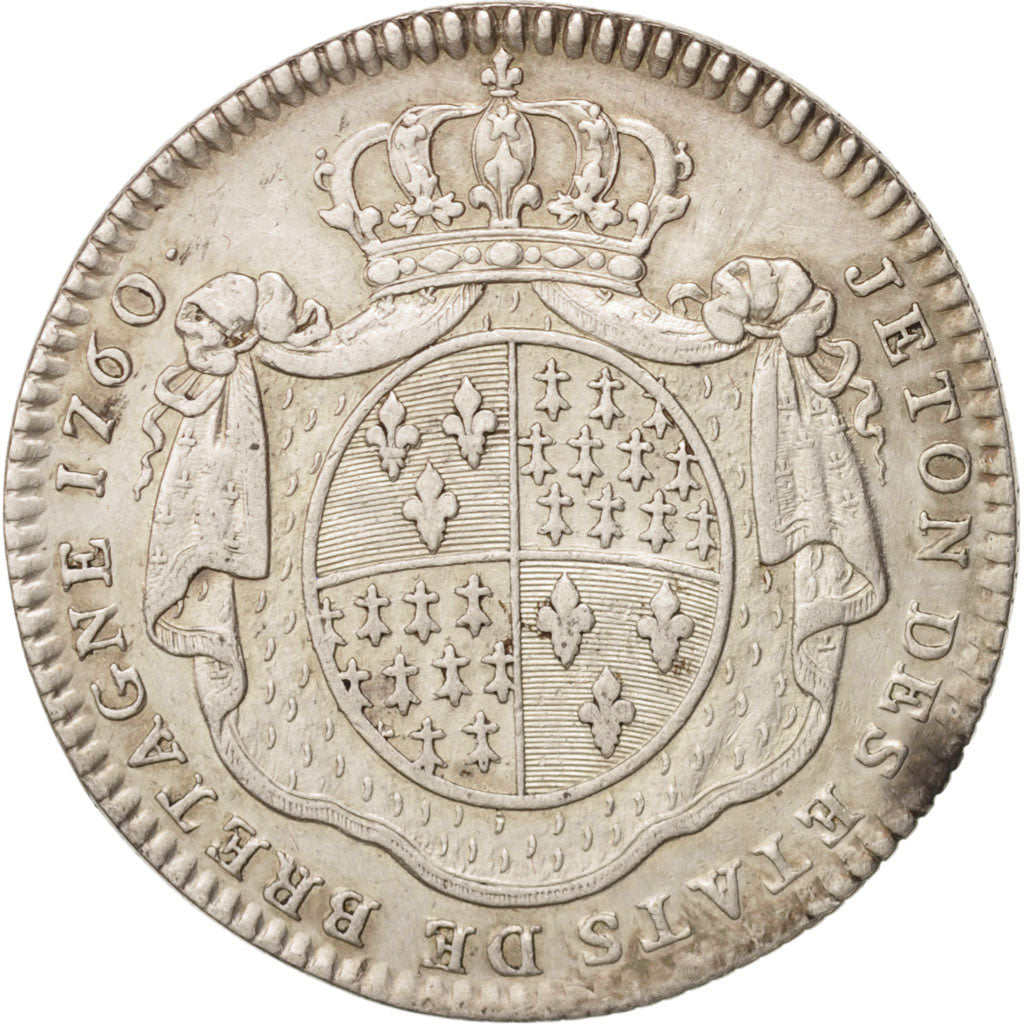 Francia, Token, Royal, États de Bretagne, Nantes, Louis XV, 1760, Röettiers