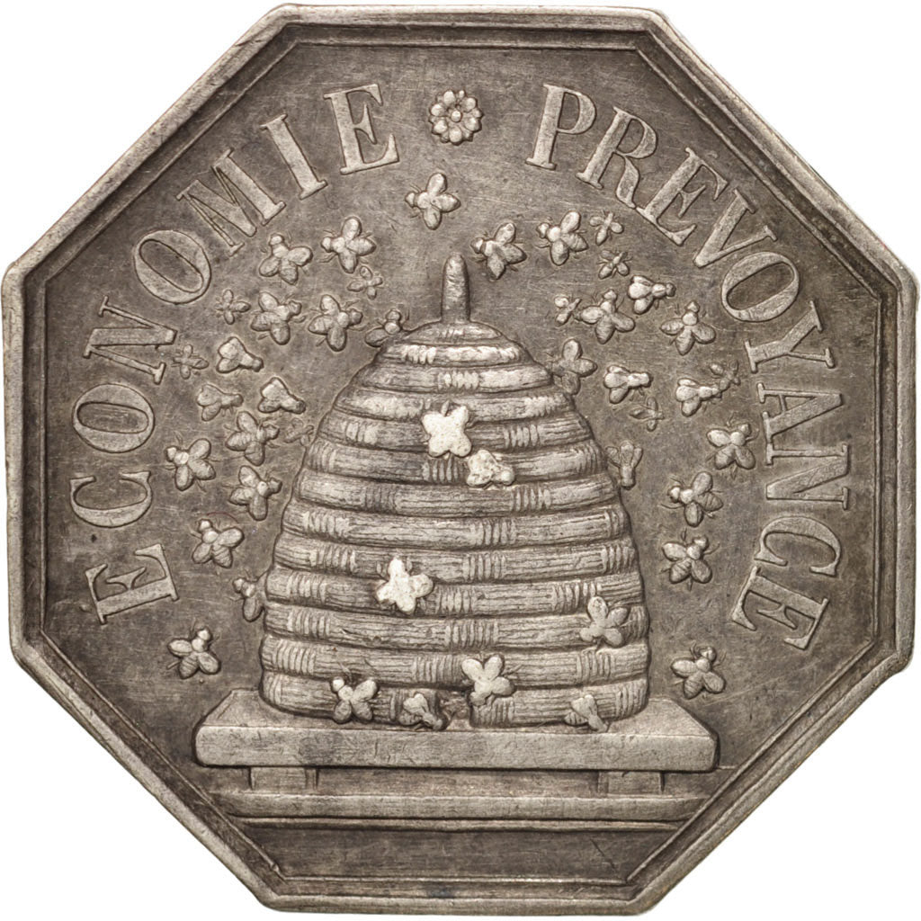 France, Savings Bank, Token, AU(50-53), Silver, 27, Jacqmin #103