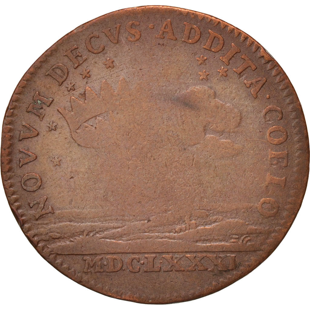 France, Token, Royal, Anne-Marie Christine de Bavière, 1681, VF(20-25), Copper