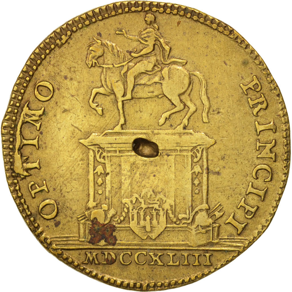 France, Token, Royal, Optimo Principi, Louis XV, 1743, VF(30-35), Brass