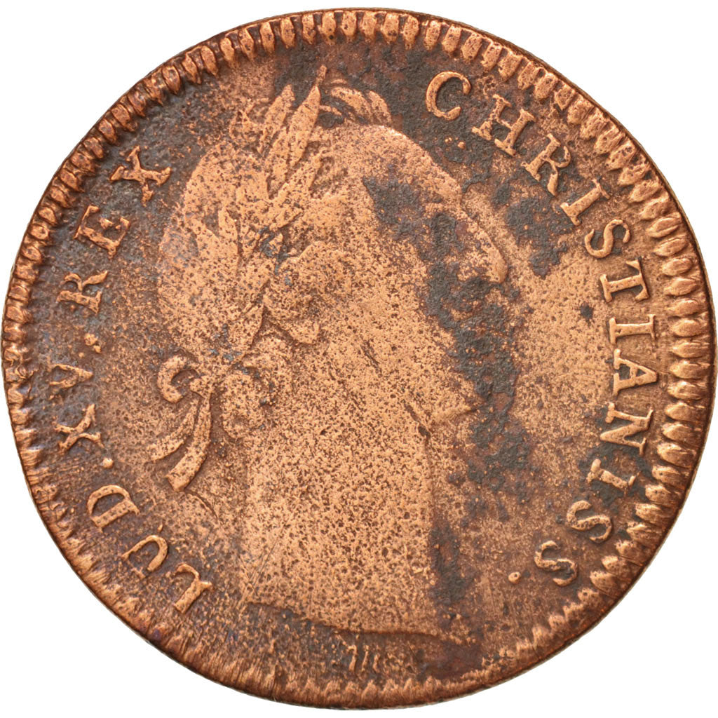 France, Token, Royal, Louis XV, Extraordinaire des Guerres, 1756,  Copper, 29