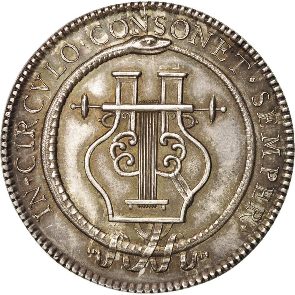 Frankrijk, Token, Club, Ville de Lyon, Cercle littéraire, 1809, PR, Zilver
