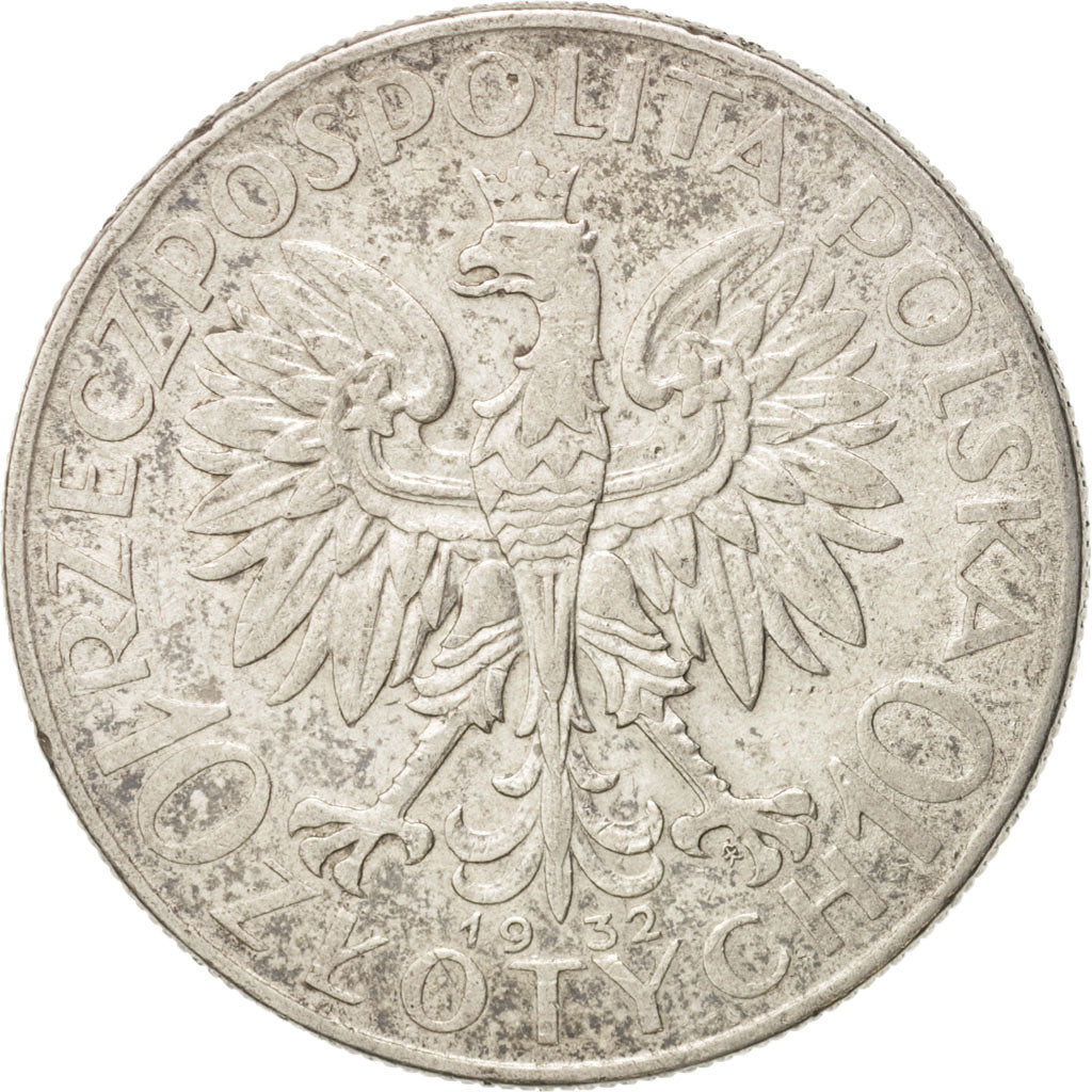 Poland, 10 Zlotych, 1932, Warsaw, VF(30-35), Silver, KM:22