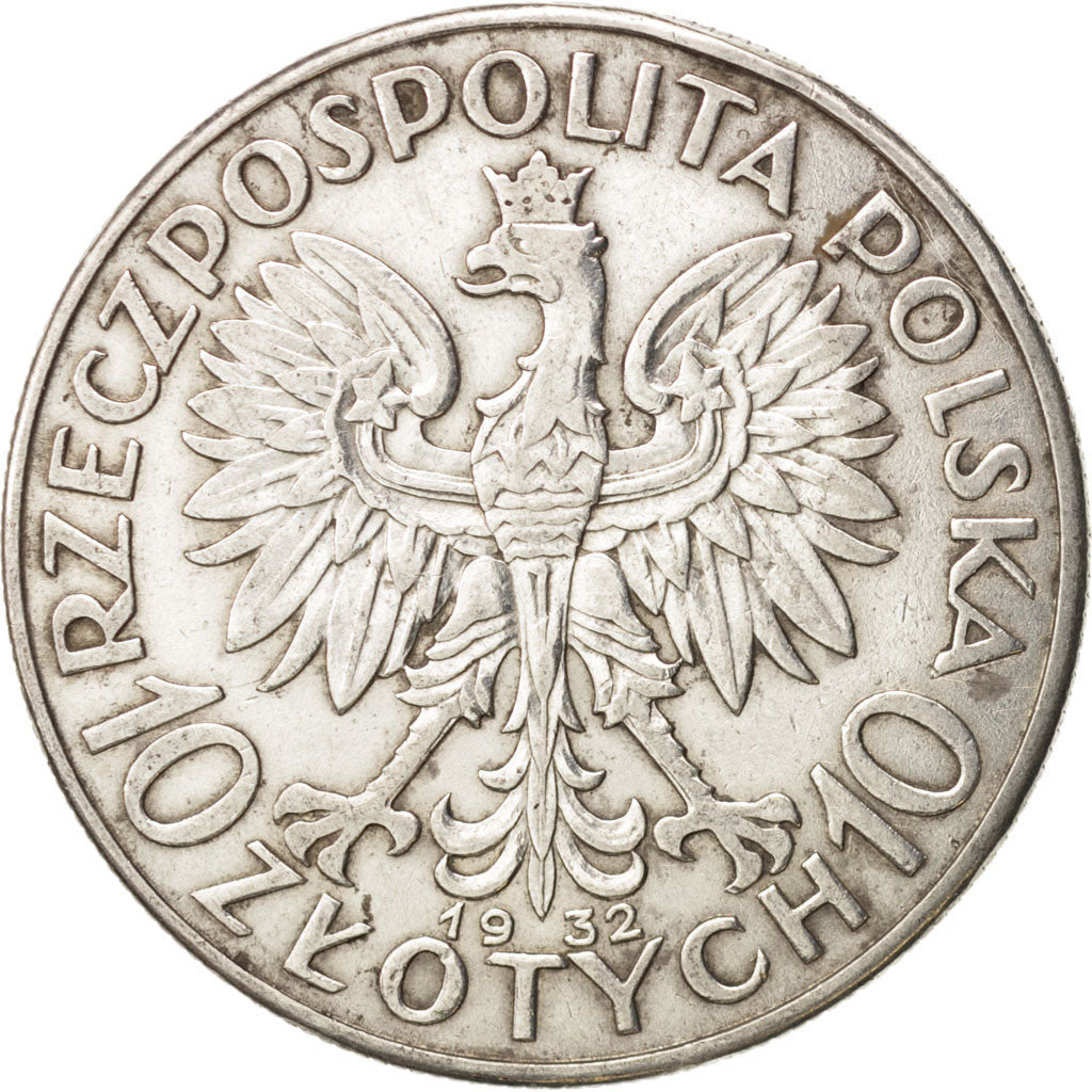 Poland, 10 Zlotych, 1932, Warsaw, EF(40-45), Silver, KM:22