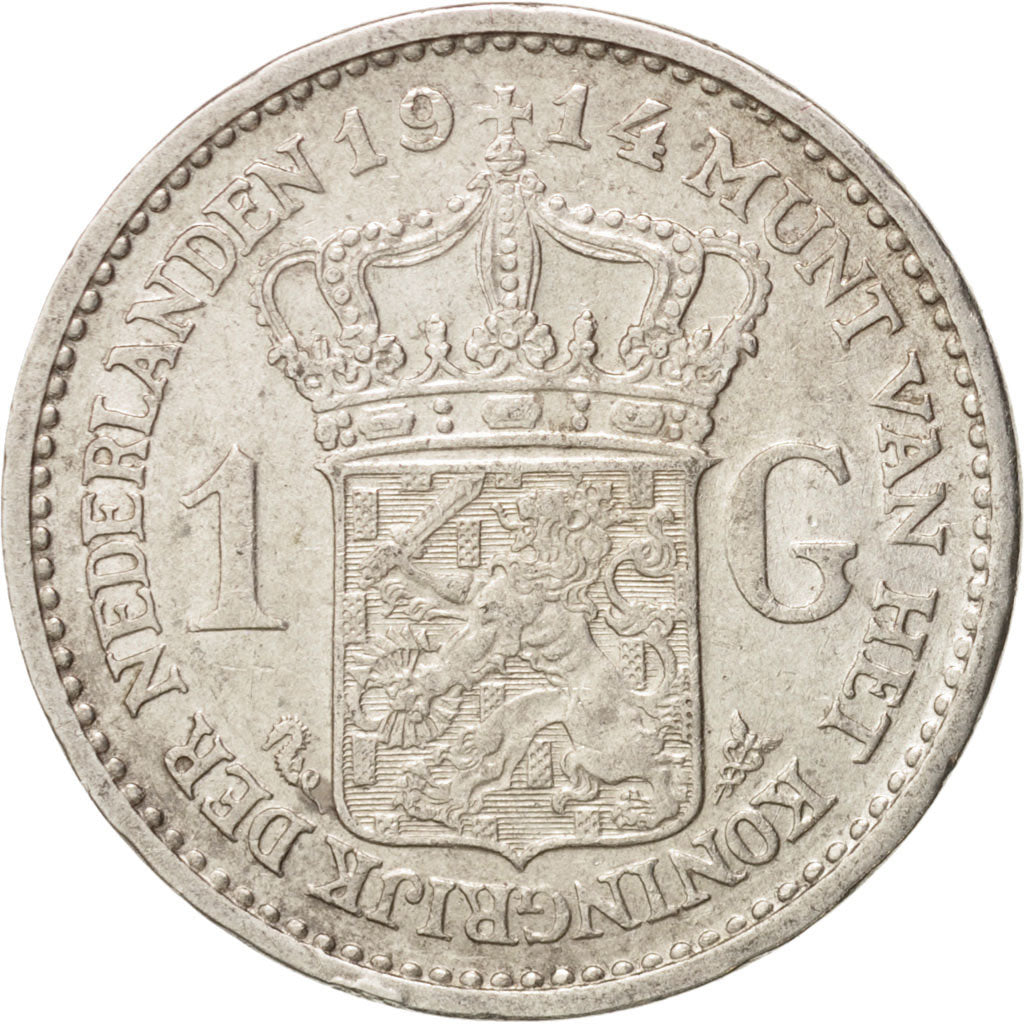 Netherlands, Gulden, 1914, Utrecht, AU(50-53), Silver, KM:148