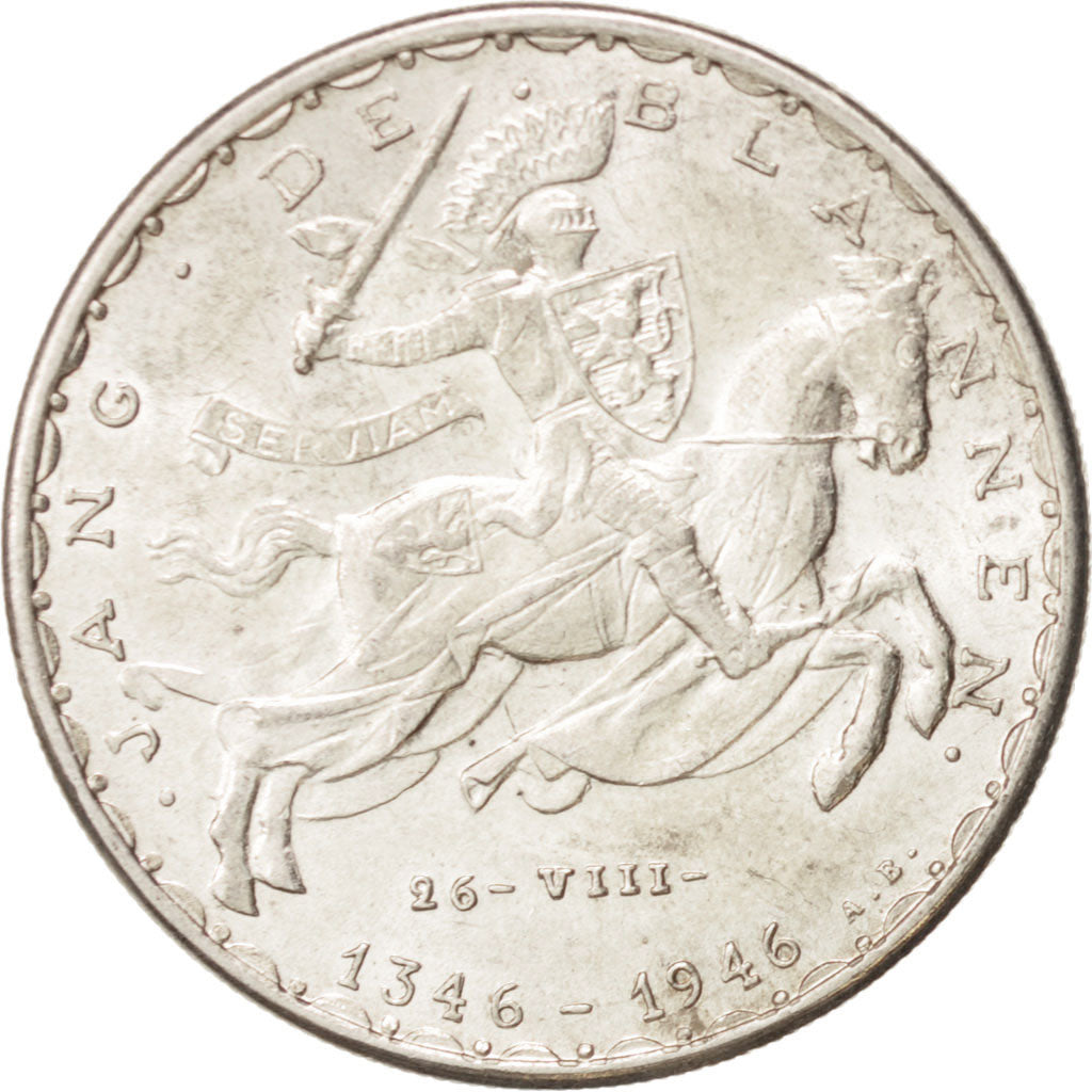 Luxembourg, Charlotte, 20 Francs, 1946, Luxembourg, AU(55-58), Silver, KM:47