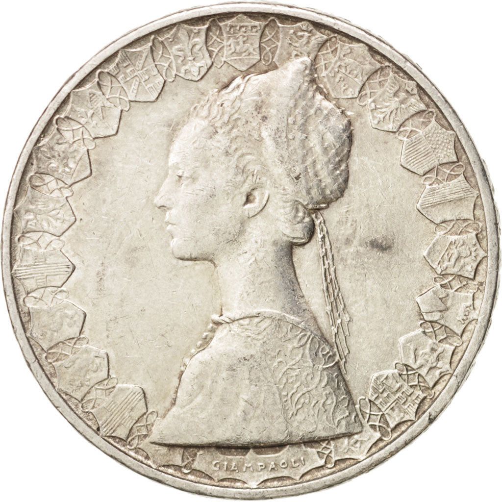 Italy, 500 Lire, 1958, Rome, AU(50-53), Silver, KM:98